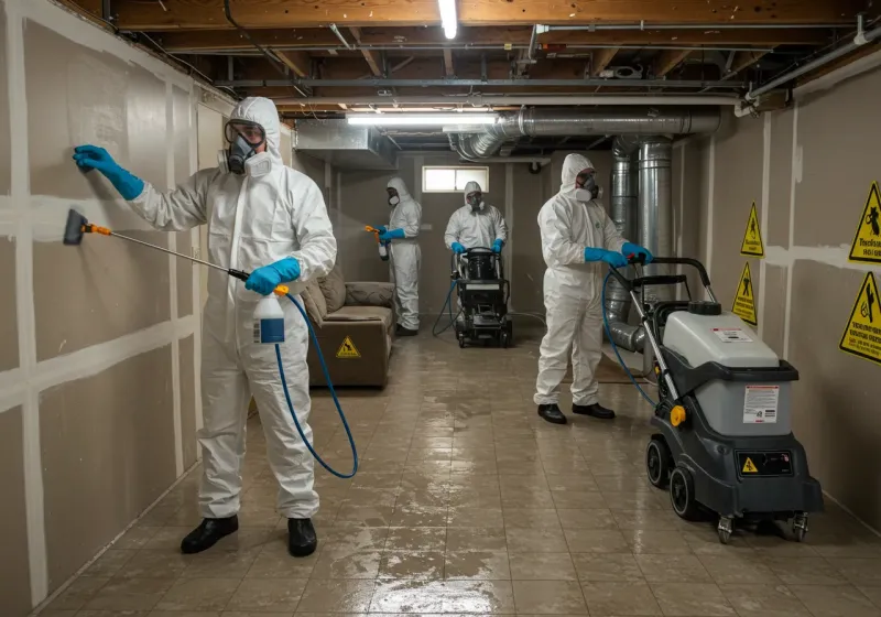 Basement Moisture Removal and Structural Drying process in Elmore, AL